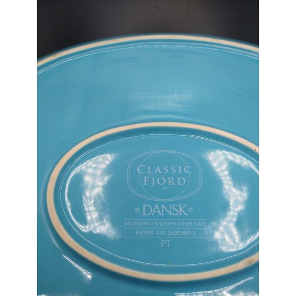 Dansk Classic Fjord 14" Handled Oval Platter – Sky Blue Stoneware (Flawed Glaze) - Picture 8 of 8